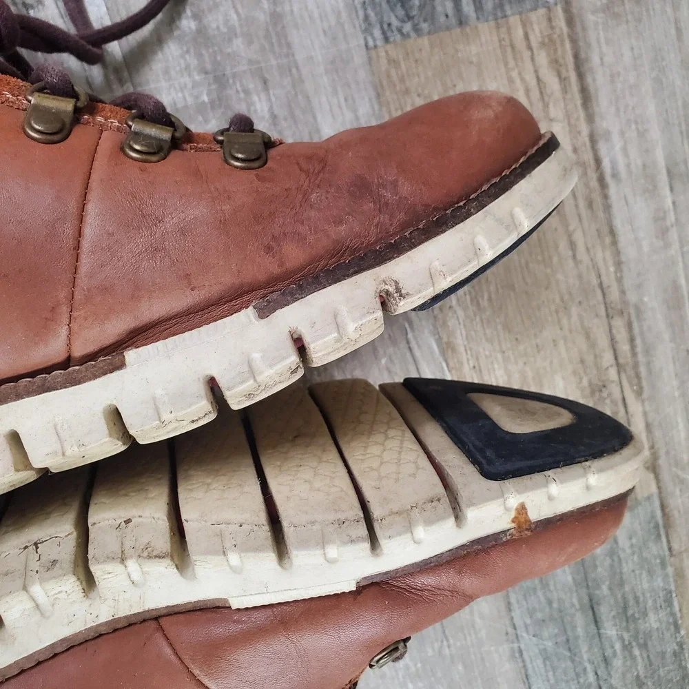 Cole Haan Zerogrand Mens Boots Sz 9 M Brown Leather Waterproof Hiking Boots‎